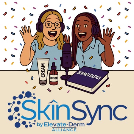 SkinSync Podcast Cover Photo with two hosts