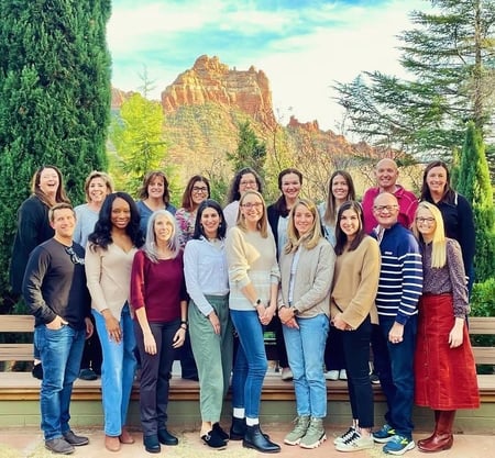 Image of Elevate-Derm Alliance Leaders with Sedona Mountain Behind them