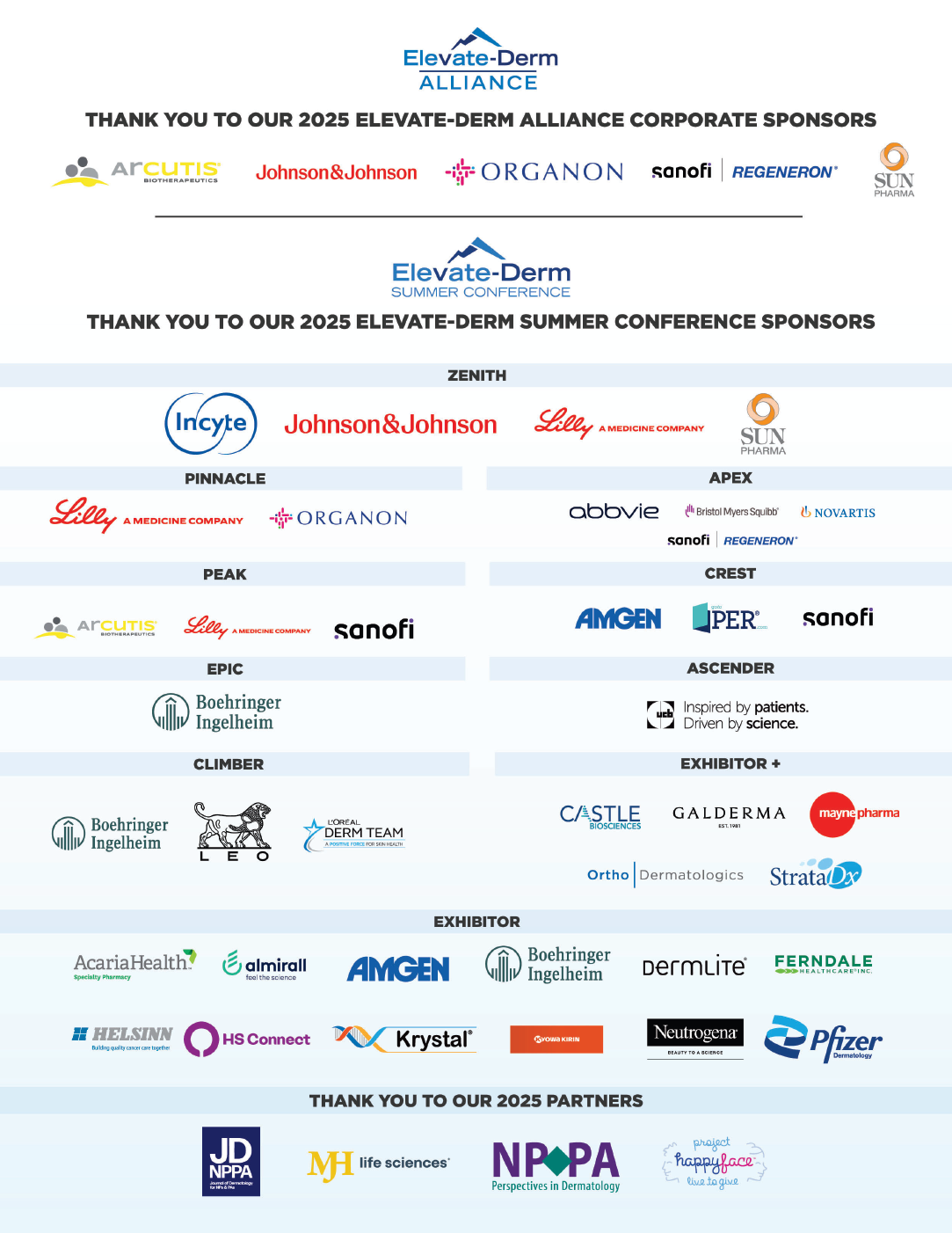 Sponsor thank you - Summer 2025