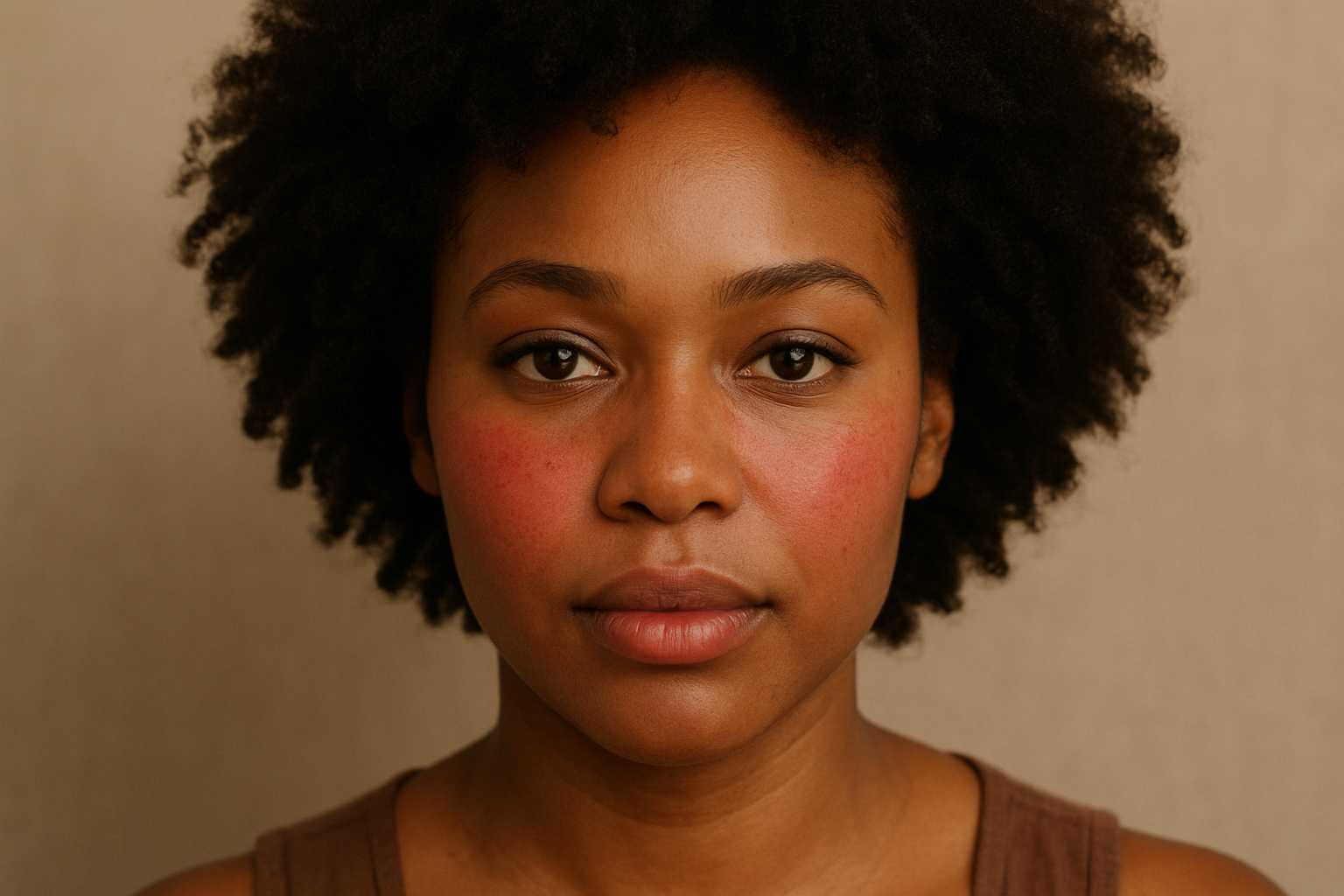 Black woman with redness to her cheeks