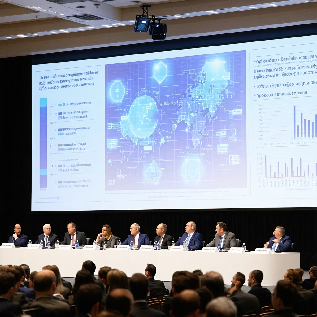 Medical professionals sitting at a medical conference