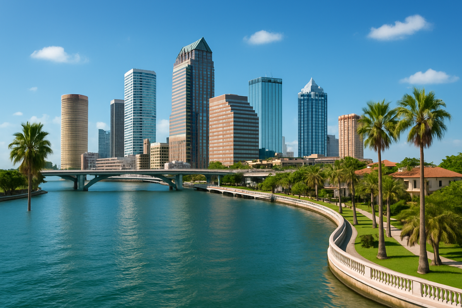 sunny view of Tampa on the bay