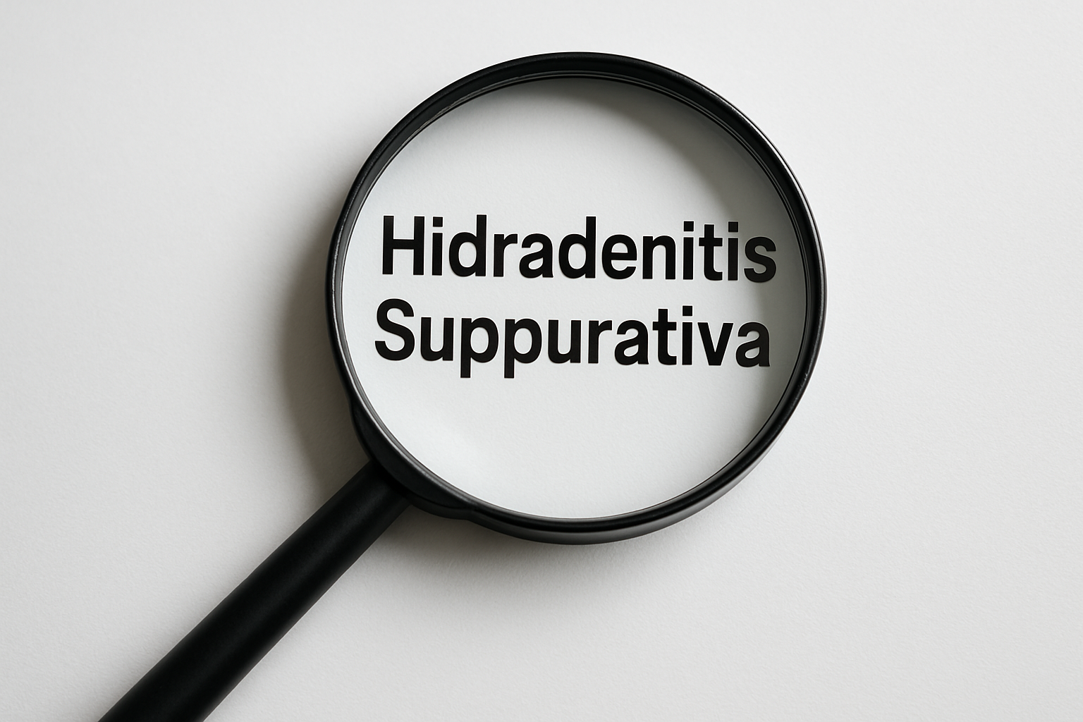 Hidradenitis Suppurativa words in a magnifying glass