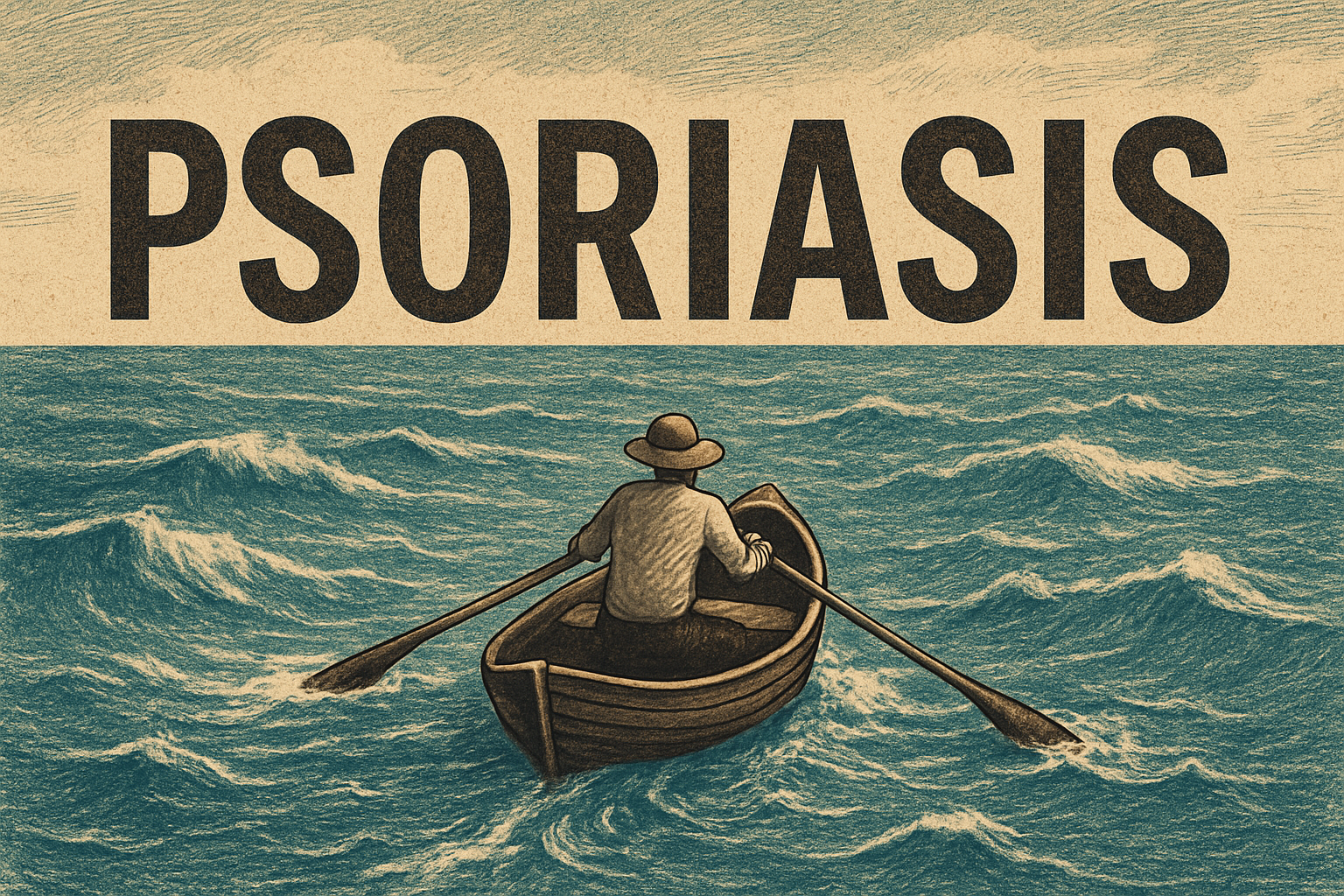 boat navigation toward the word "psoriasis" 