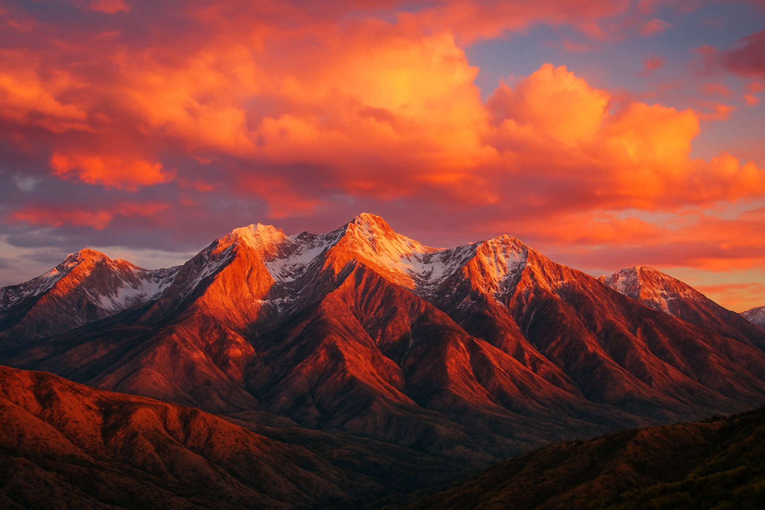 sunset over utah mountains