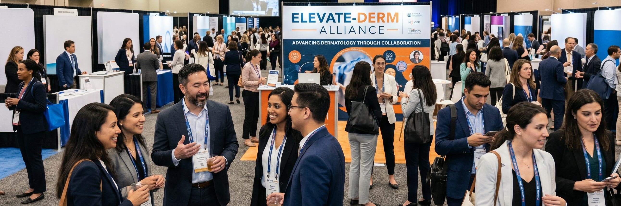 image of conference goers at exhibit hall